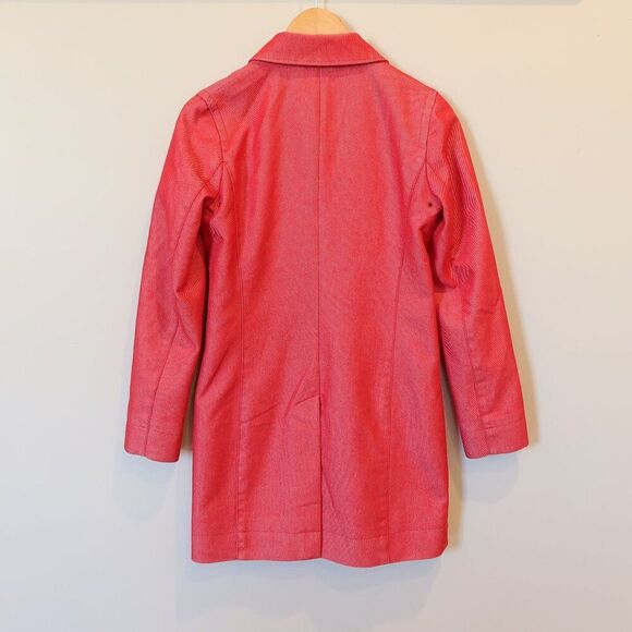 ESPRIT vintage red denim jacket peacoat button XS preppy fall retro classic 90s - Picture 2 of 8